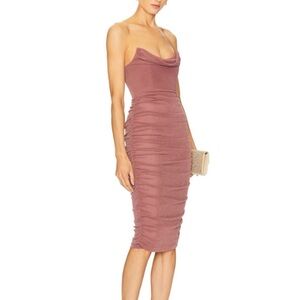 Miss Lola Strapless Dusty Rose Dress